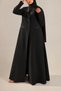 Satin Shawl Collar Abaya - 3