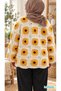 Hand-Knitted 3D Embossed Sunflower Cardigan - 2