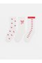 Girls' 3-Pack Socks with Bow Detail (W6) - 3