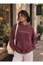 Red Oversized Hooded Sweatshirt, 100% Cotton