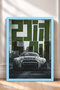 Framed Painting of a Japanese Super Sports Car in Front of Skyscrapers—Car Poster, Wall Decor OTO197 - 3