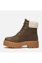 Women's Nubuck Lace-Up Boots with Fur-Lined Interior, Winter, Thick Platform Sole, Textured, Casual, Outdoor TB0A2PU6W011 - 4