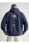 Multicolored Oversized Hooded Sweatshirt, 100% Cotton