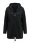 Women's Black Long Hooded Zip Detail Tunic with Sequin Details - 5