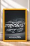 White British Supercar Framed Art Print in a Gray Studio—Car Poster, Wall Decor OTO220 - 3