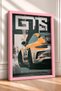 Orange Distressed German Race Car Framed Art Print Car Poster Wall Decor OTO196 - 2