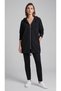 Women's Black Long Hooded Zip Detail Tunic with Sequin Details