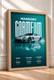 Silver Supercar-Framed Painting on a Turquoise Background—Car Poster for Garage or Office Wall Decor OTO224 - 2