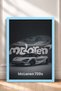 White British Supercar Framed Art Print in a Gray Studio—Car Poster, Wall Decor OTO220 - 3