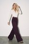 Burgundy Fleece-Lined, Relaxed-Fit Pants with a Belt Detail - 2