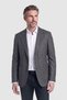 Coffee-Colored Blazer with Micro-Patterned Houndstooth and Classic Collar