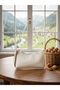 Cream Matte Women's Baguette Clutch Bag