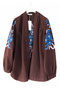 Ethnic Embroidered Oversized Denim Kimono - 2