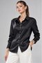 ALFATEKS Women's Satin Shirt, Long-Sleeved, Drapey, Relaxed Fit, Classic Collar, Button-Down - 2