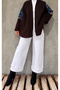 Ethnic Embroidered Oversized Denim Kimono - 4