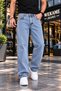 Men's Baggy High Denim Jean Snow Wash Pants