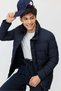 Men's Long Coat with Zipper and Mock Neck