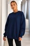 Women's Crew-Neck Oversized Knit Sweatshirt with a Thick-Textured and Soft-Textured Design - 8