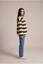 Women's Oversized Long-Sleeve Sweatshirt with a Crew Neck and Wide Stripes - 2
