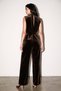 Bitter Coffee Belt Detail Velvet Blouse and Loose Fit Pants Set - 5