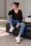 Thick-Textured Modal V-Neck Short Blouse MY3535 - 4