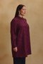 Burgundy-Patterned Tunic - 4