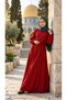 Children's Red Double-Breasted Prayer Dress with Elastic Sleeves and a Tie-Detail