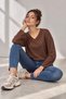 Thick-Textured Modal V-Neck Short Blouse MY3535 - 4