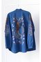 Ethnic Embroidered Oversized Denim Kimono