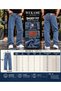 Men's Baggy High Denim Jean Snow Wash Pants - 6