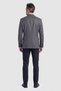 Coffee-Colored Blazer with Micro-Patterned Houndstooth and Classic Collar - 2