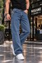 Men's Baggy High Denim Jean Snow Wash Pants