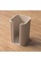 Ribbed Cotton Pad Holder, Modern Bathroom Vanity Organizer for Makeup Remover Pads up to 6 cm, Beige - 7