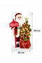 Santa Claus Figure with LED-Lit Christmas Tree and Sack, 50 cm, Holiday Decoration