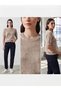 Women's Italian-Style Crew Neck Short-Sleeve Solid-Color Knit Blouse