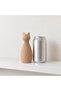 Ribbed Cat Statue 12.4 cm, Modern Minimal Cat Sculpture with Pointed Ears, Shelf and Desk Decor - 2