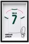 Vinicius Jr No. 7 Collectible Jersey Frame, 23 x 15 cm, White Football Shirt Decor for Desk & Shelf