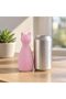 Ribbed Cat Statue 12.4 cm, Modern Minimal Cat Sculpture with Pointed Ears, Shelf and Desk Decor - 3