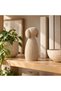 Minimalist Dog Figurine 12.6 cm, Ribbed Modern Statue with Floppy Ears, Home Decor, Beige - 2