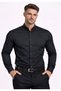 Slim-Fit, Long-Sleeve, Mandarin-Collar Cotton Satin Shirt