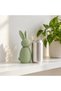 Minimalist Bunny Figurine 17 cm, Ribbed Scandinavian Rabbit Statue, Sage Green - 2