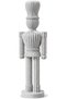 Modern Nutcracker Figurine 21 cm, Ribbed Minimalist Christmas Soldier Statue for Mantel, Marble