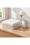 Ribbed Jewelry Box 21 cm with Hinged Lid and Ring Insert, Modern Jewellery Organizer for Dresser - 2