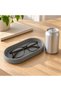 Eyeglasses Tray, Oval Sunglasses and Glasses Holder Dish with Textured Non-Slip Base, Gray - 3