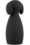 Minimalist Dog Figurine 12.6 cm, Ribbed Modern Statue with Floppy Ears, Home Decor, Black - 3