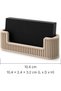 Ribbed Business Card Holder for Desk, Minimalist Card Display Stand for Office and Reception, Beige - 6
