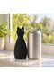Ribbed Cat Statue 12.4 cm, Modern Minimal Cat Sculpture with Pointed Ears, Shelf and Desk Decor - 4