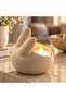 Easter Bunny Tealight Holder, Beige Fuzzy Texture Rabbit LED Candle Holder, 3D Printed - 5