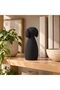 Minimalist Dog Figurine 12.6 cm, Ribbed Modern Statue with Floppy Ears, Home Decor, Black
