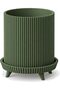 Ribbed Planter with Legs, 11.5 cm Opening, Olive Green, Olive Green
